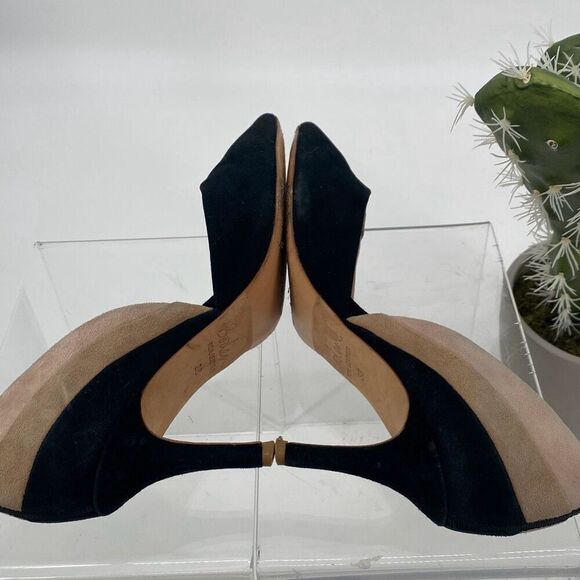 Boden Women's Henrietta Pointed Toe Suede Heels 3 Tone Black Beige Blush Size 38 - Picture 8 of 11